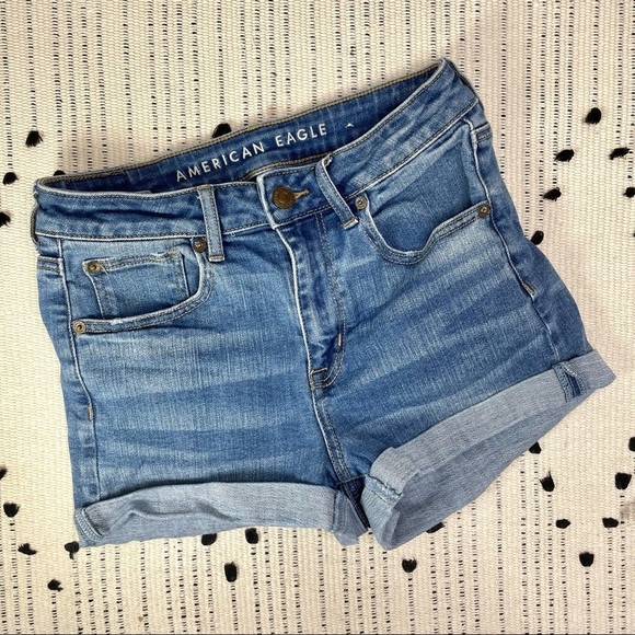 American Eagle Super Hi-Rise Shortie Denim Short 4 - Picture 1 of 7